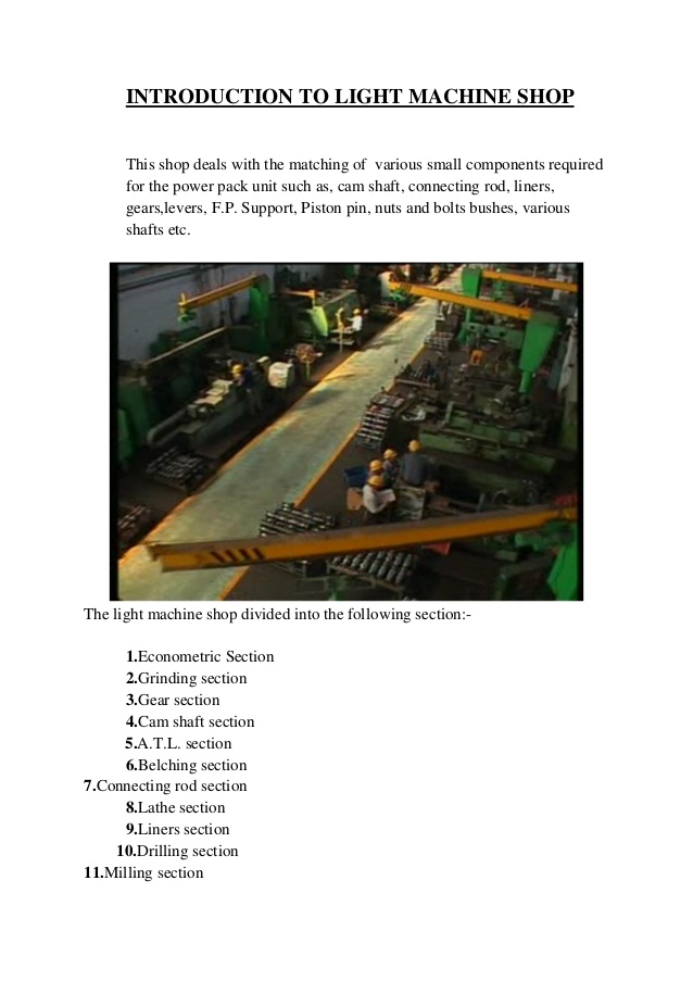 Heavy machine shop in dlw pdf